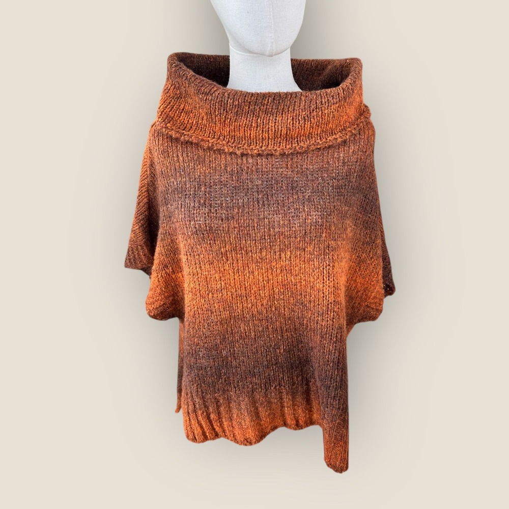 San Lorenzo NWT Ombre Knit Cowl Neck Poncho Sweater Made in Italy One‎ Size